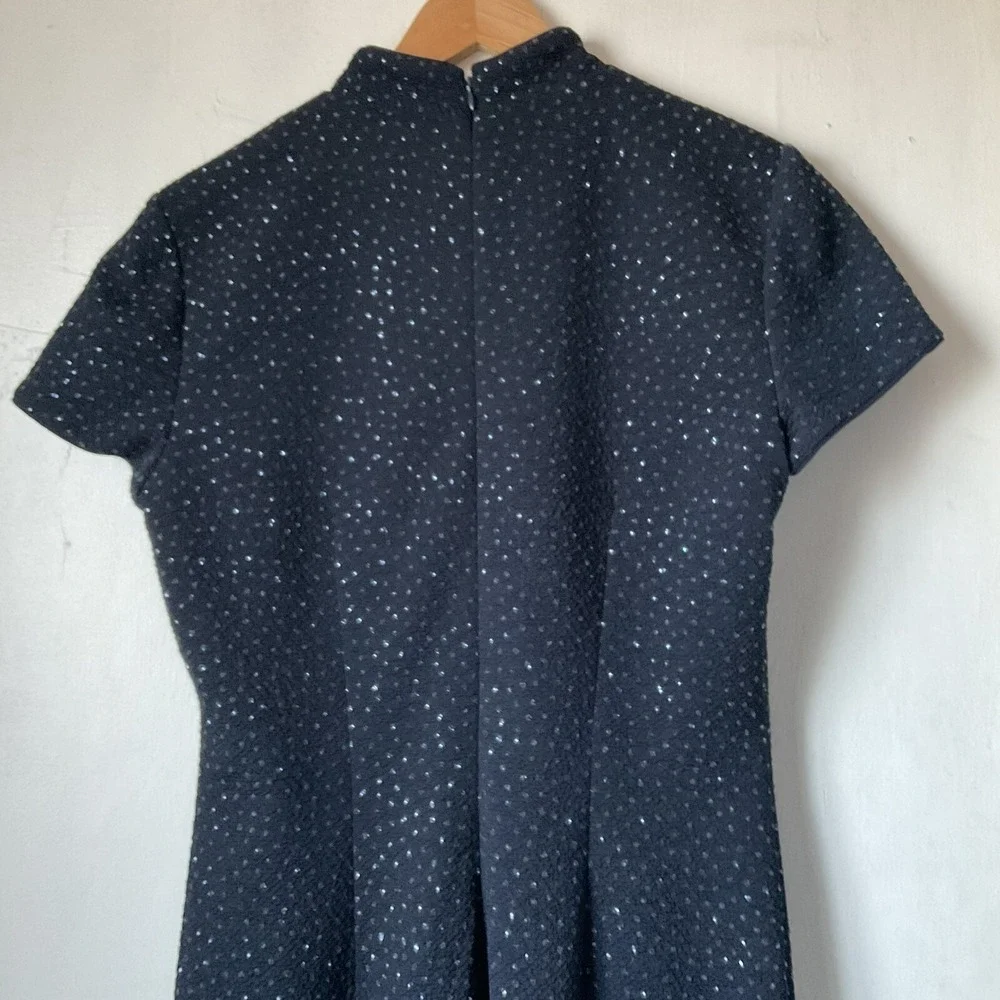 David Warren Vintage Keyhole Prom Dress‎ Sparkly Glitter Navy Blue Sz 12 90s Y2K